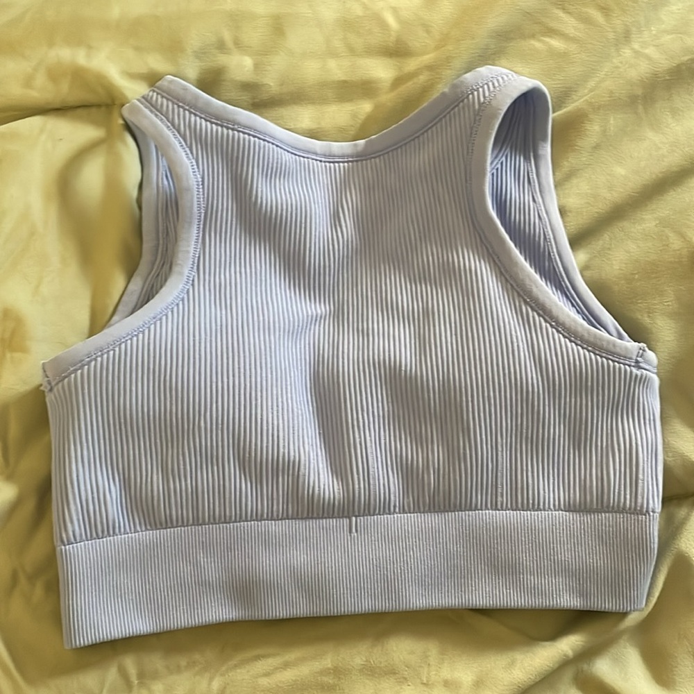 Periwinkle Ribbed Sports Bra - Picture 6 of 6